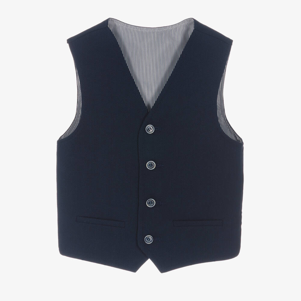 Varones One-Boys Navy Blue Waistcoat | Childrensalon Outlet