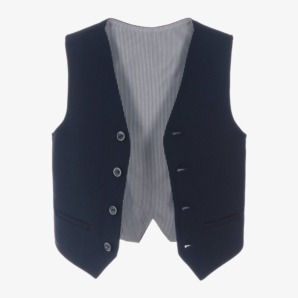 Varones One-Boys Navy Blue Waistcoat | Childrensalon Outlet