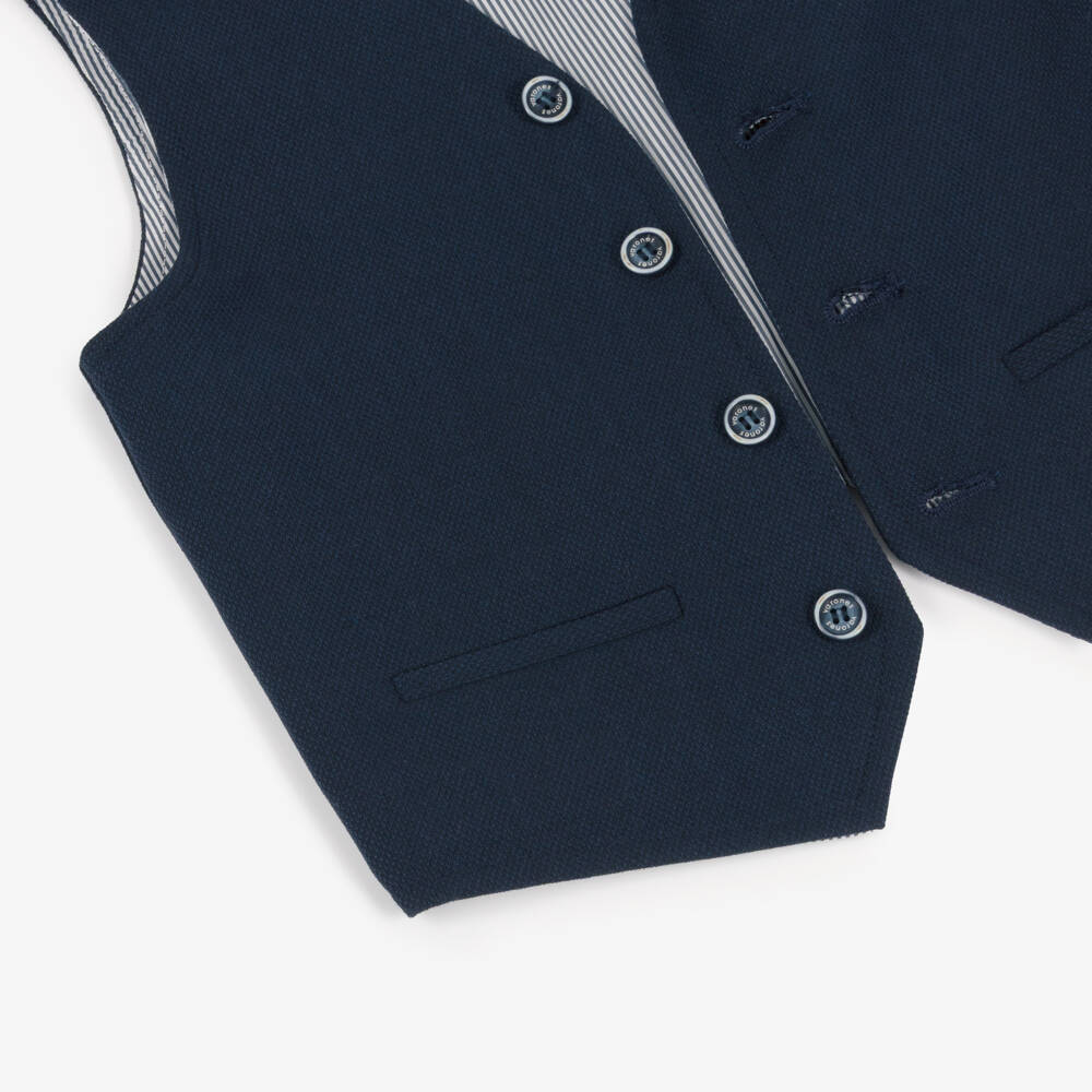 Varones One-Boys Navy Blue Waistcoat | Childrensalon Outlet