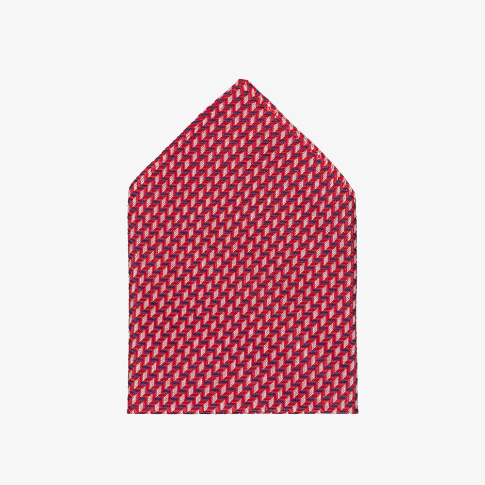 Varones One-Boys Red Chevron Pattern Pocket Square | Childrensalon Outlet