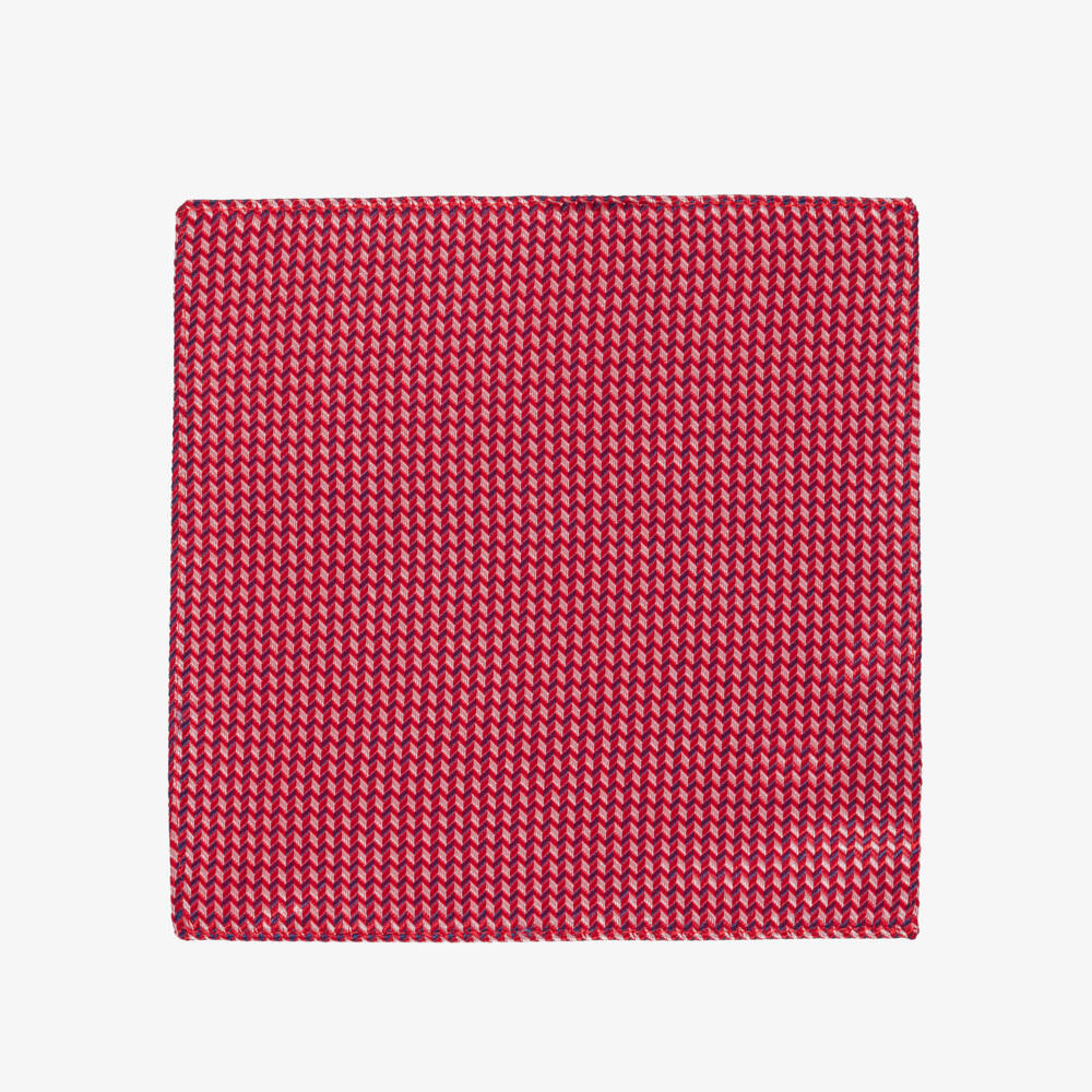 Varones One-Boys Red Chevron Pattern Pocket Square | Childrensalon Outlet