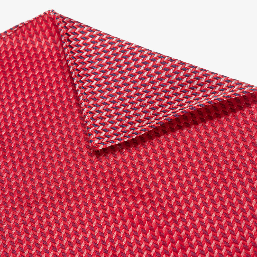 Varones One-Boys Red Chevron Pattern Pocket Square | Childrensalon Outlet