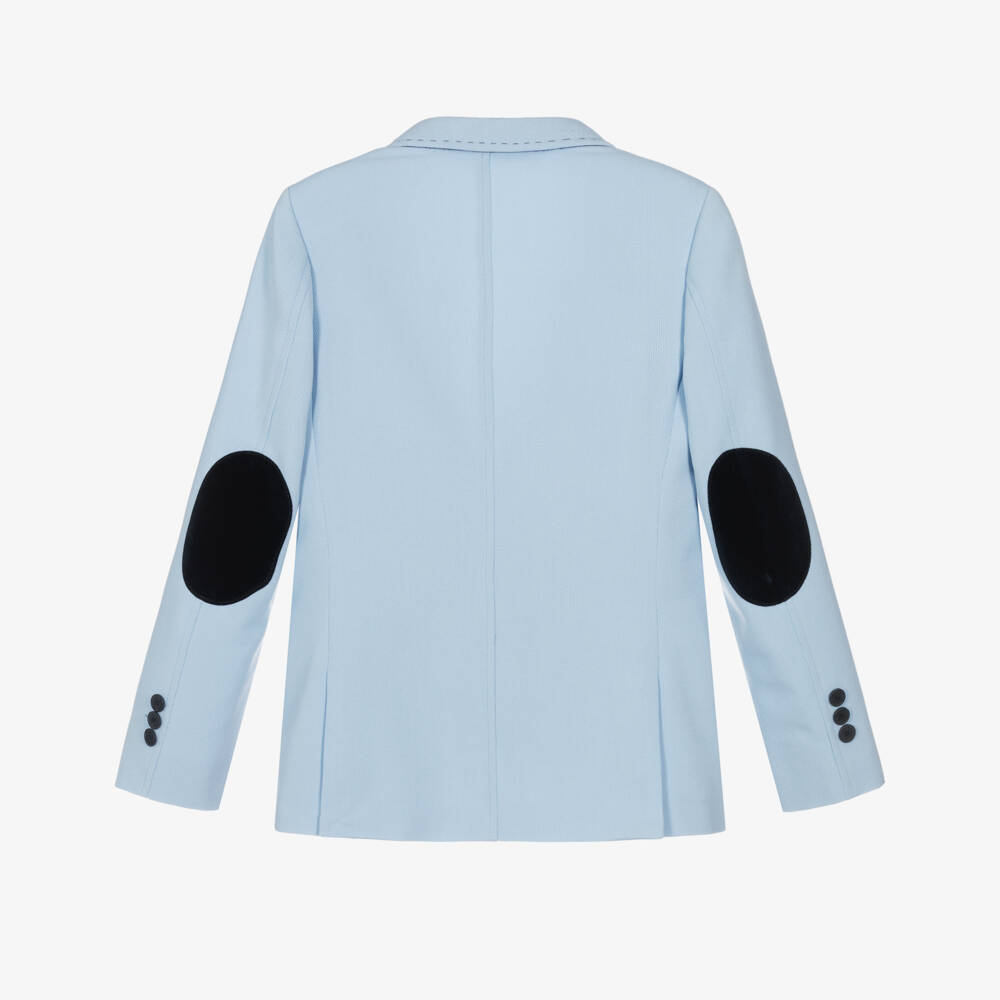 Varones One-Boys Sky Blue Blazer with Stitch Detailing | Childrensalon Outlet