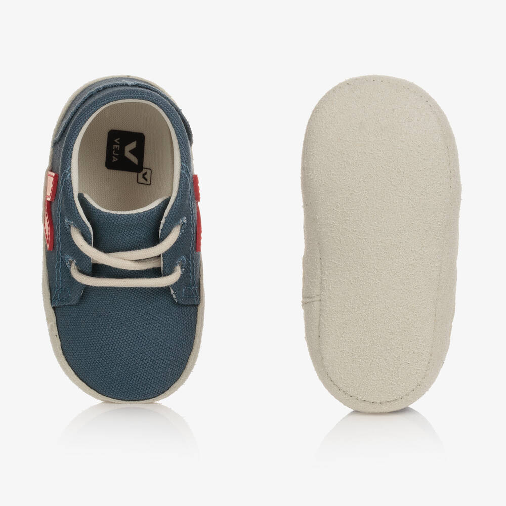 VEJA-حذاء لمرحلة قبل المشي شامواه لون كحلي و أحمر للأولاد | Childrensalon Outlet