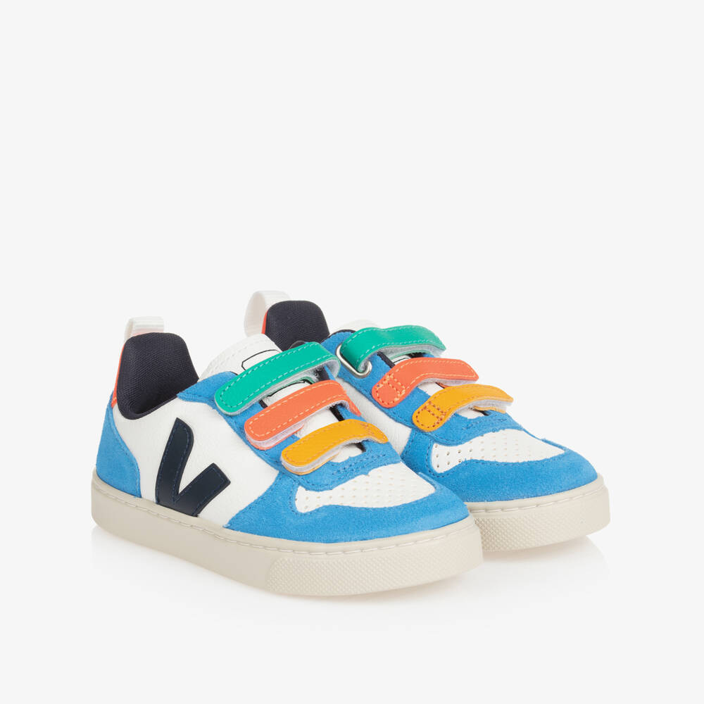 VEJA-Blue & Black V-10 Trainers | Childrensalon Outlet
