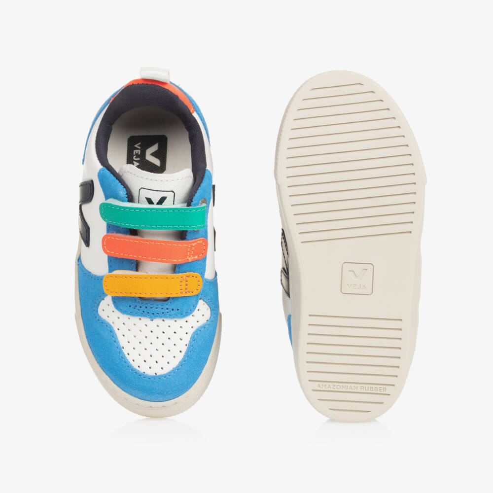 VEJA-Blue & Black V-10 Trainers | Childrensalon Outlet