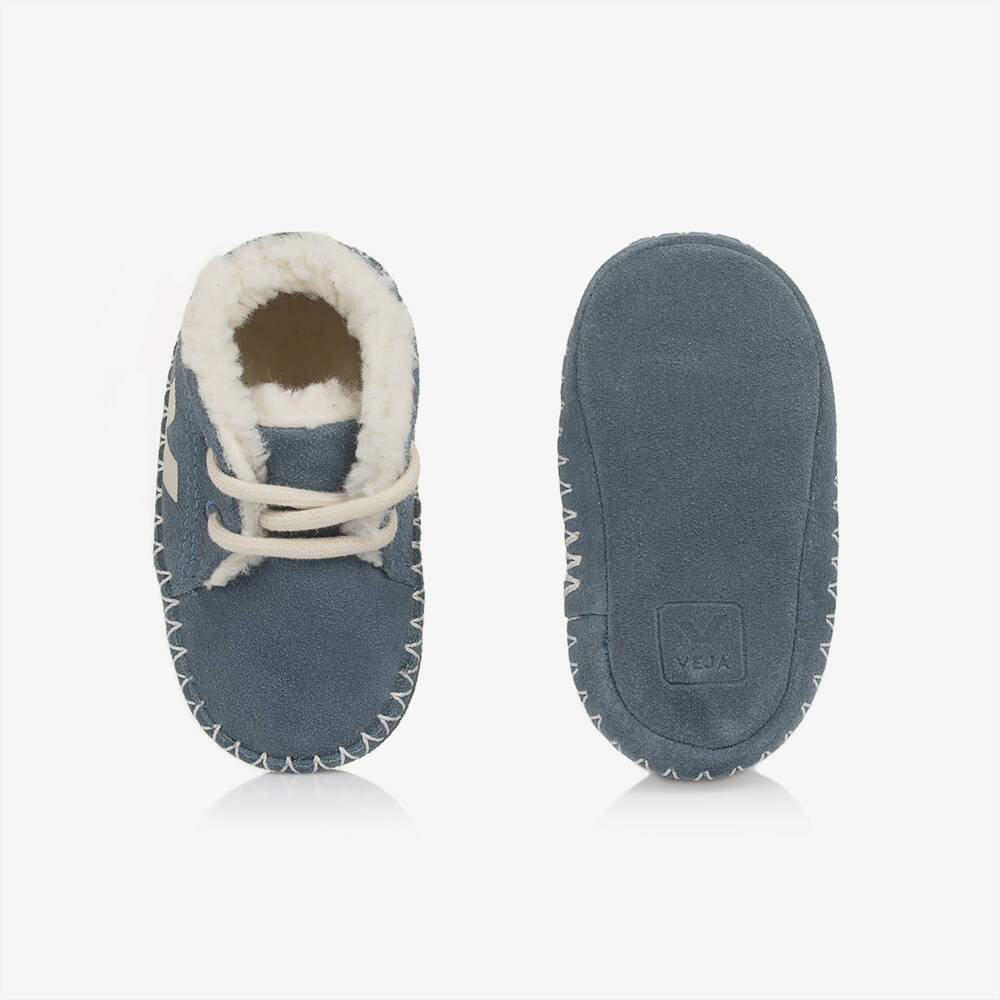VEJA-Blue Suede Leather Pierre Pre-Walker Shoes | Childrensalon Outlet