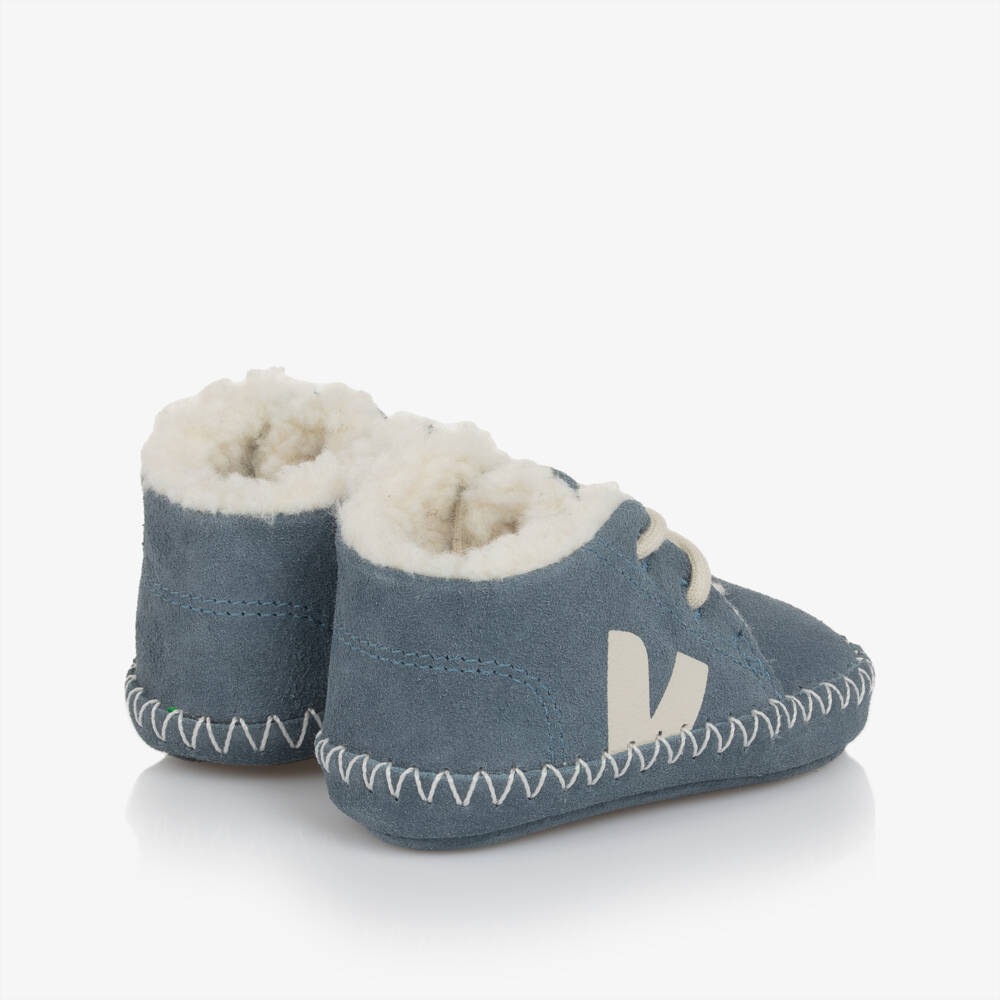 VEJA-Blue Suede Leather Pierre Pre-Walker Shoes | Childrensalon Outlet