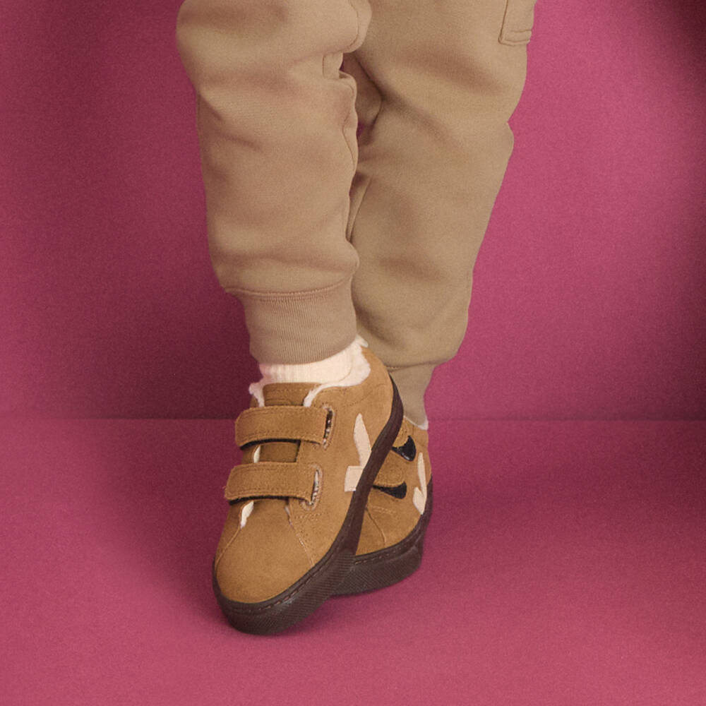 VEJA-Boys Beige Suede Leather Velcro Trainers | Childrensalon Outlet