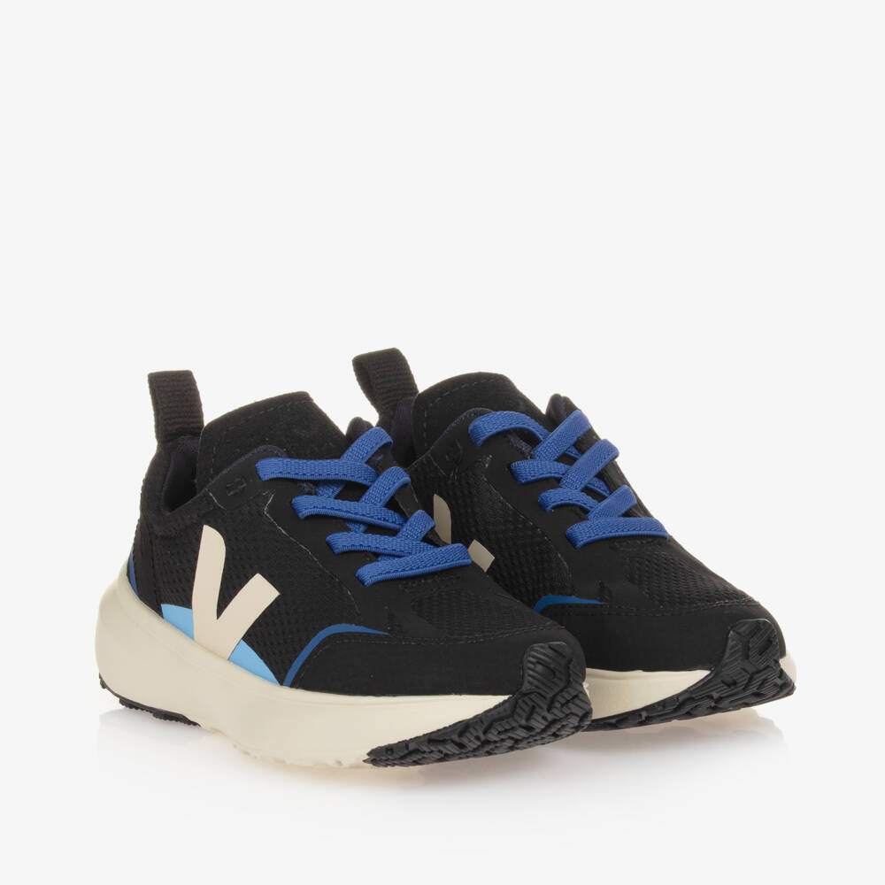 VEJA-Boys Black & Ivory V Alveomesh Trainers | Childrensalon Outlet