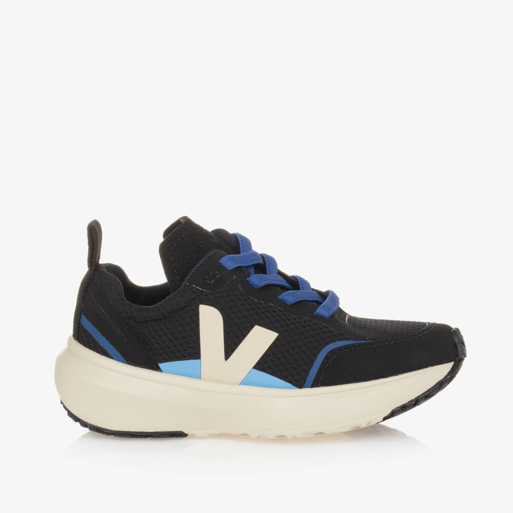 VEJA-Boys Black & Ivory V Alveomesh Trainers | Childrensalon Outlet