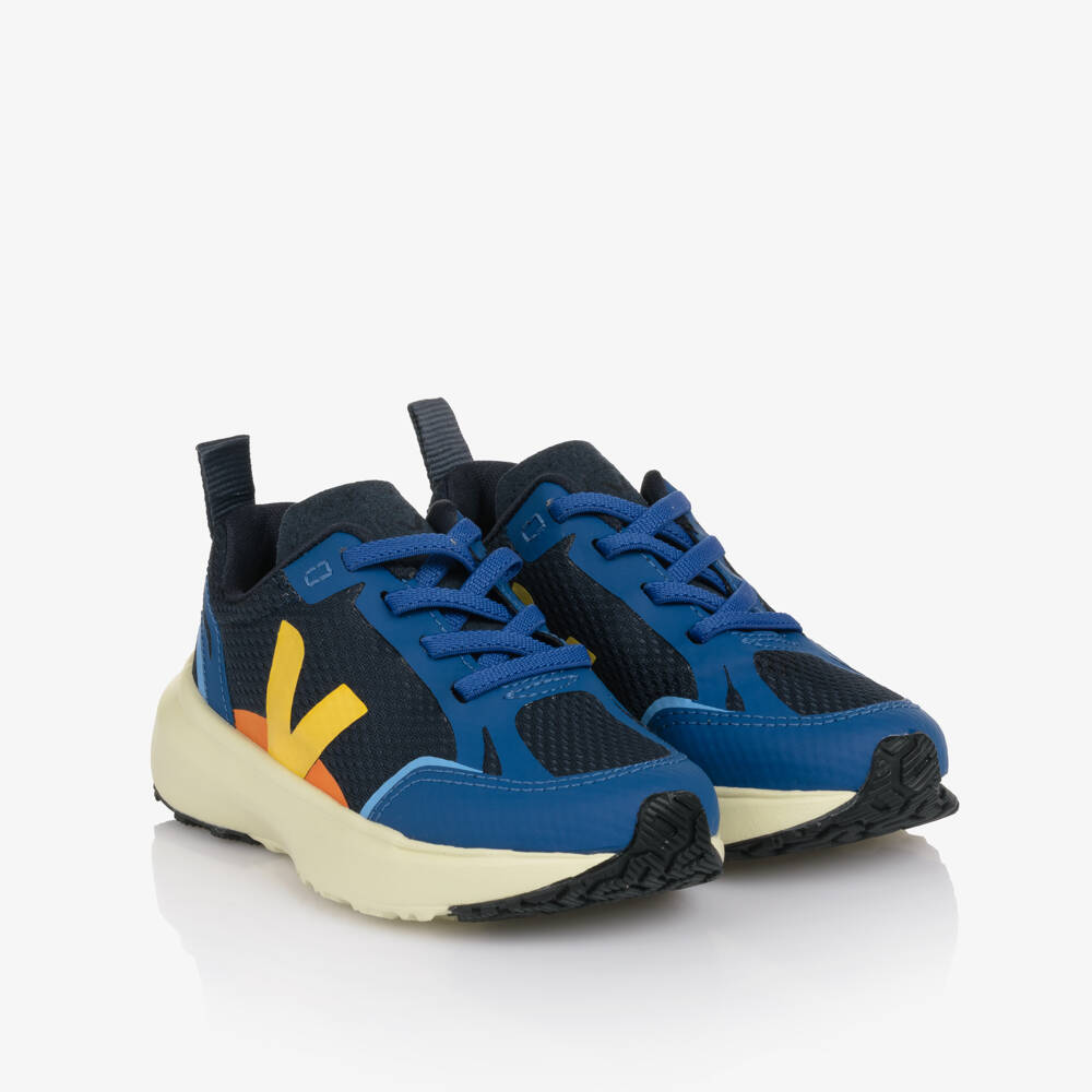 VEJA-Boys Blue Canary Alveomesh Trainers | Childrensalon Outlet