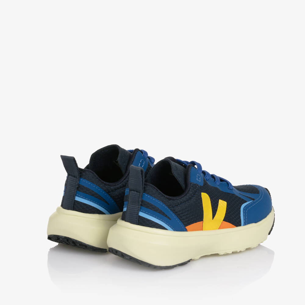 VEJA-Boys Blue Canary Alveomesh Trainers | Childrensalon Outlet