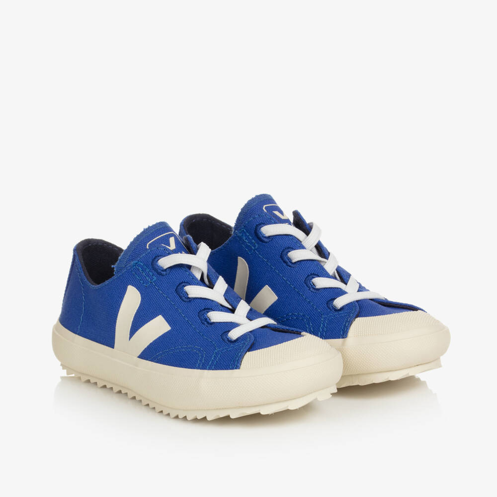 VEJA-Boys Blue Canvas Slip-On Trainers | Childrensalon Outlet