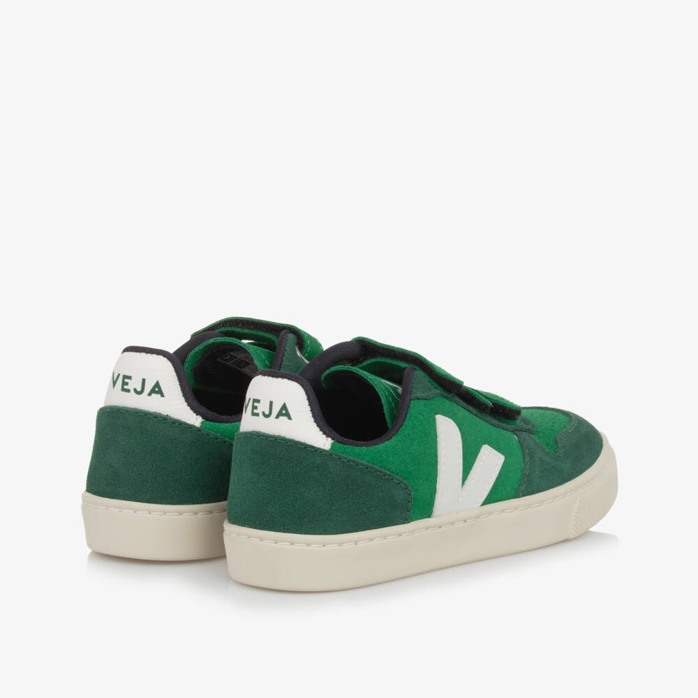VEJA-Boys Green Suede Leather V-10 Trainers | Childrensalon Outlet