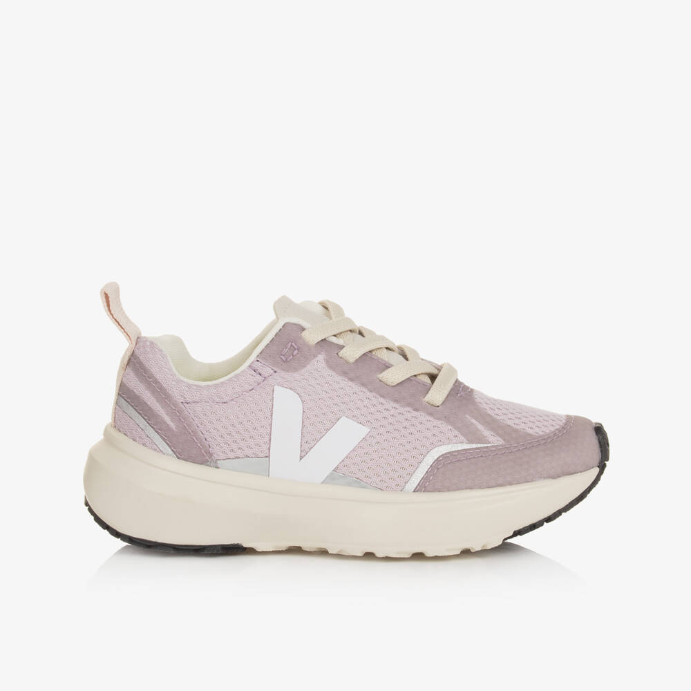 VEJA-Girls Purple Canary Alveomesh Trainers | Childrensalon Outlet