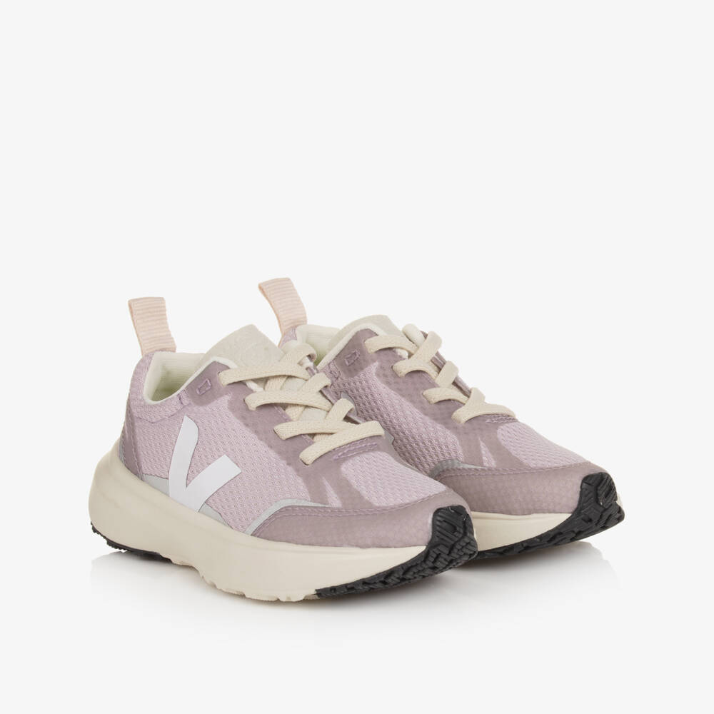 VEJA-Girls Purple Canary Alveomesh Trainers | Childrensalon Outlet
