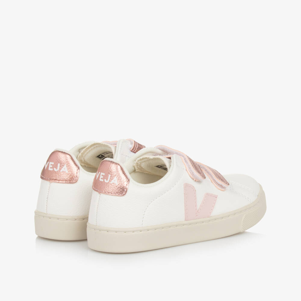 VEJA-Кожаные кроссовки розовые и белые для девочек | Childrensalon Outlet