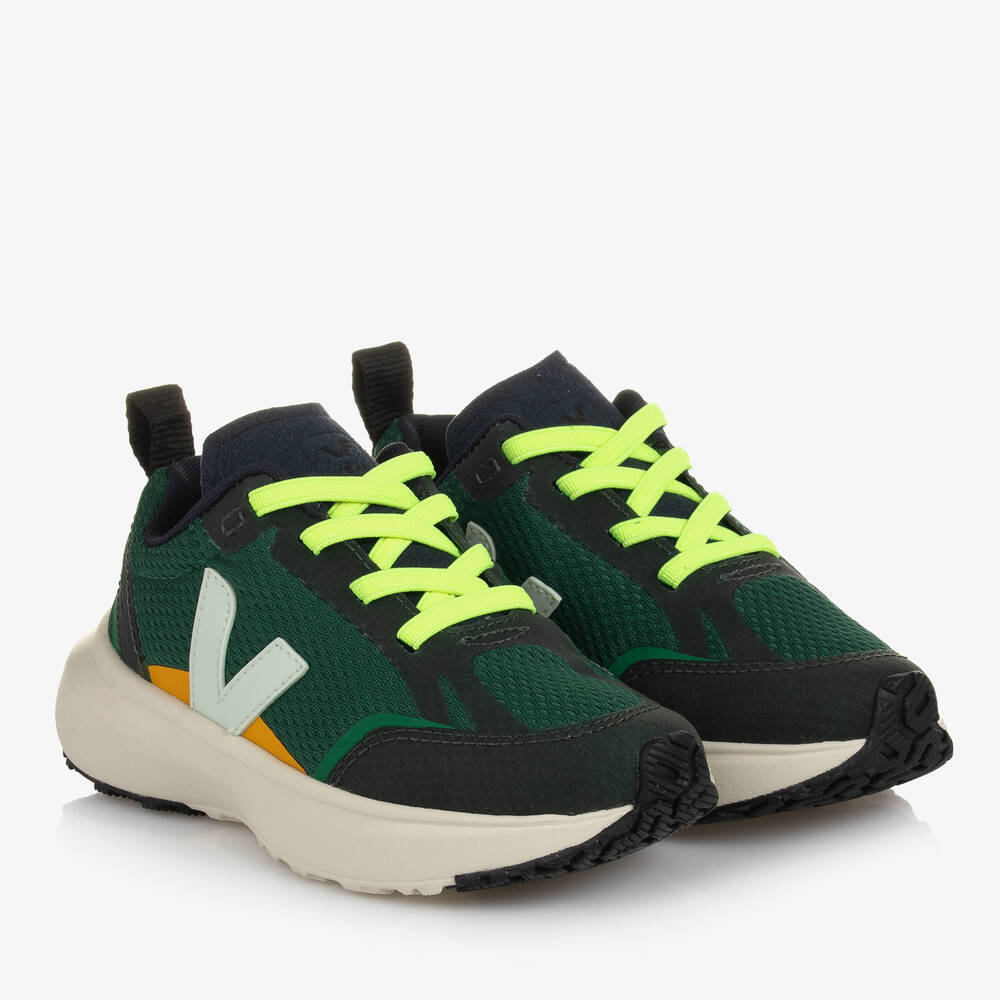 VEJA - Green Canary Alveomesh Trainers | Childrensalon