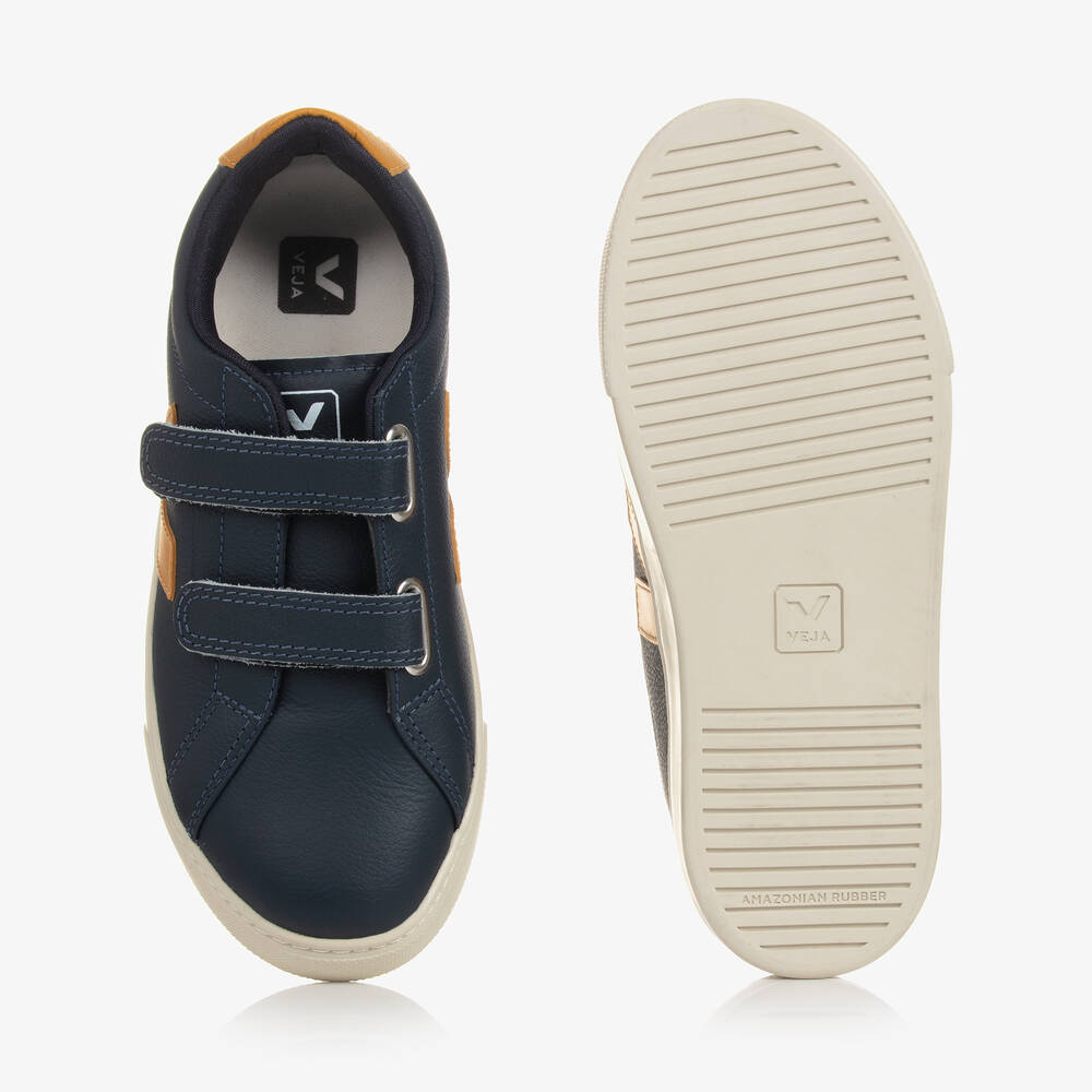 VEJA-حذاء رياضي إسبلار جلد لون كحلي و أصفر | Childrensalon Outlet