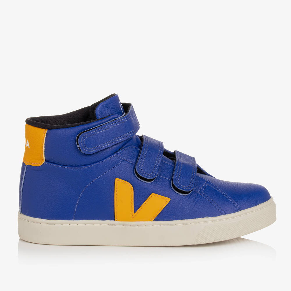 VEJA - حذاء رياضي جلد لون أزرق و برتقالي للمراهقبن | Childrensalon