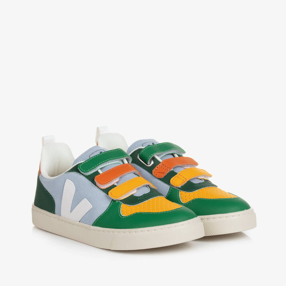 VEJA-Teen Boys Blue & White V-10 Suede Trainers | Childrensalon Outlet