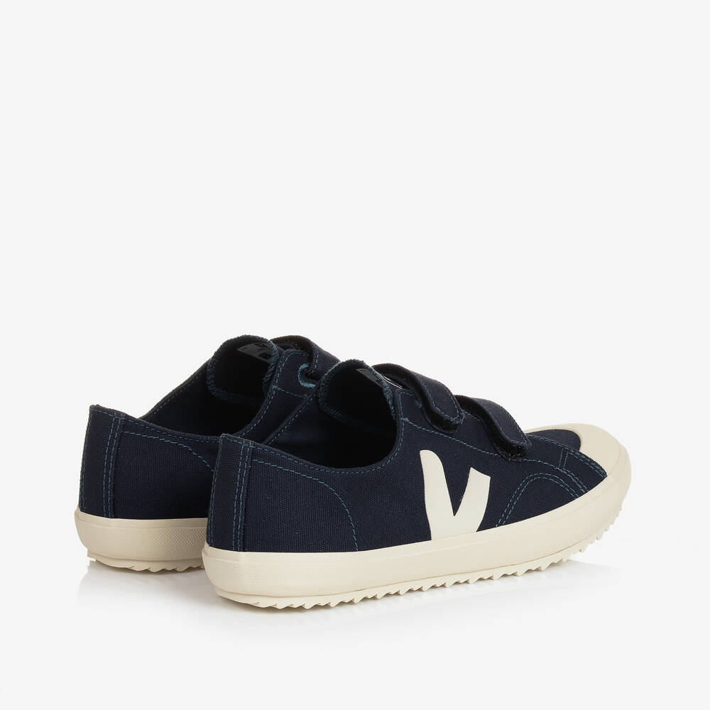 VEJA-Teen Navy Blue & Ivory Ollie Canvas Trainers | Childrensalon Outlet