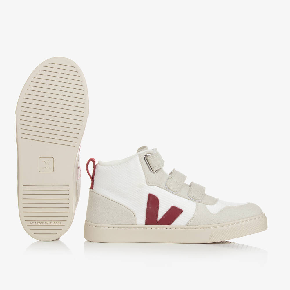 VEJA-ترينرز تينز شبك وشامواه لون أبيض وأحمر | Childrensalon Outlet