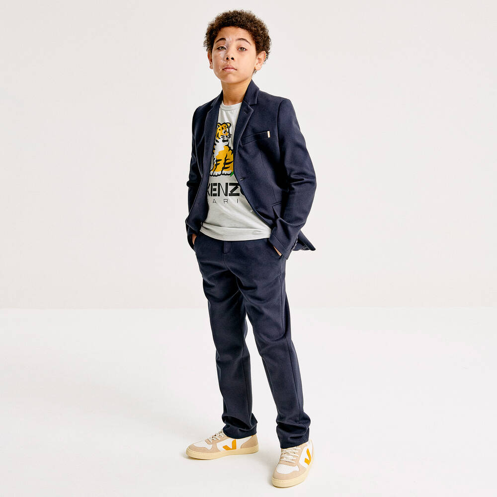 VEJA-ترينرز تينز جلد وشامواه لون أصفر وأبيض | Childrensalon Outlet