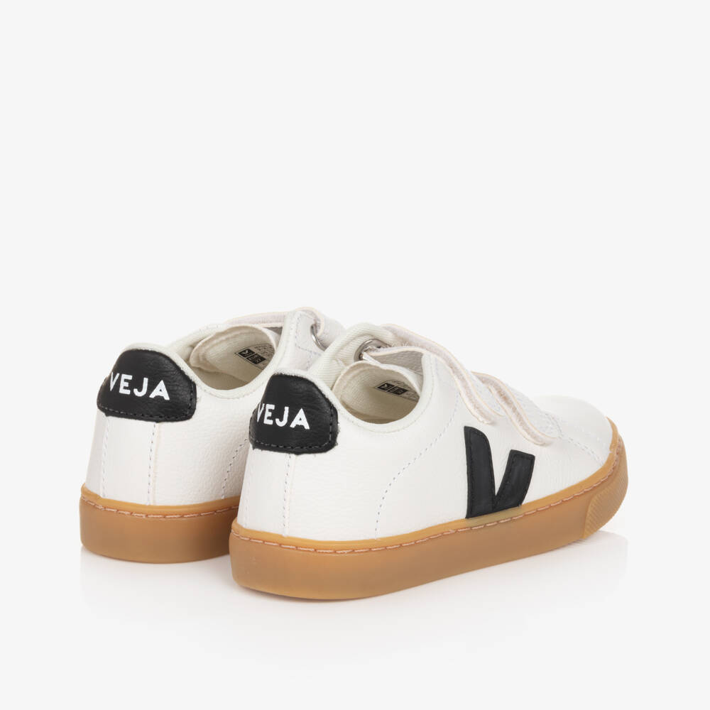 VEJA-حذاء رياضي جلدي أبيض بنعل مطاطي | Childrensalon Outlet