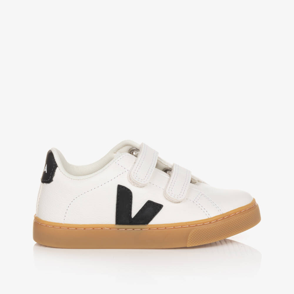 VEJA-حذاء رياضي جلدي أبيض بنعل مطاطي | Childrensalon Outlet