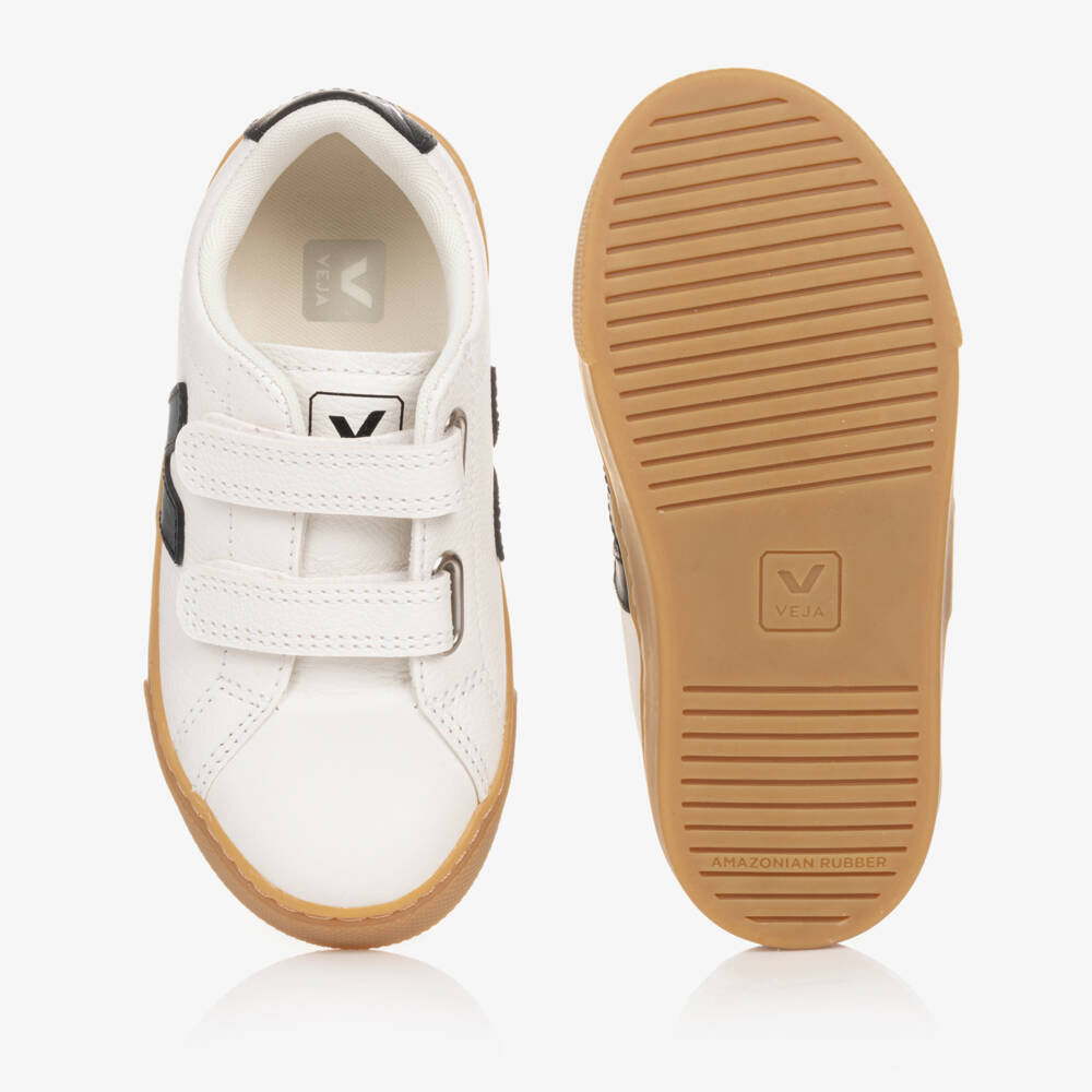 VEJA-حذاء رياضي جلدي أبيض بنعل مطاطي | Childrensalon Outlet