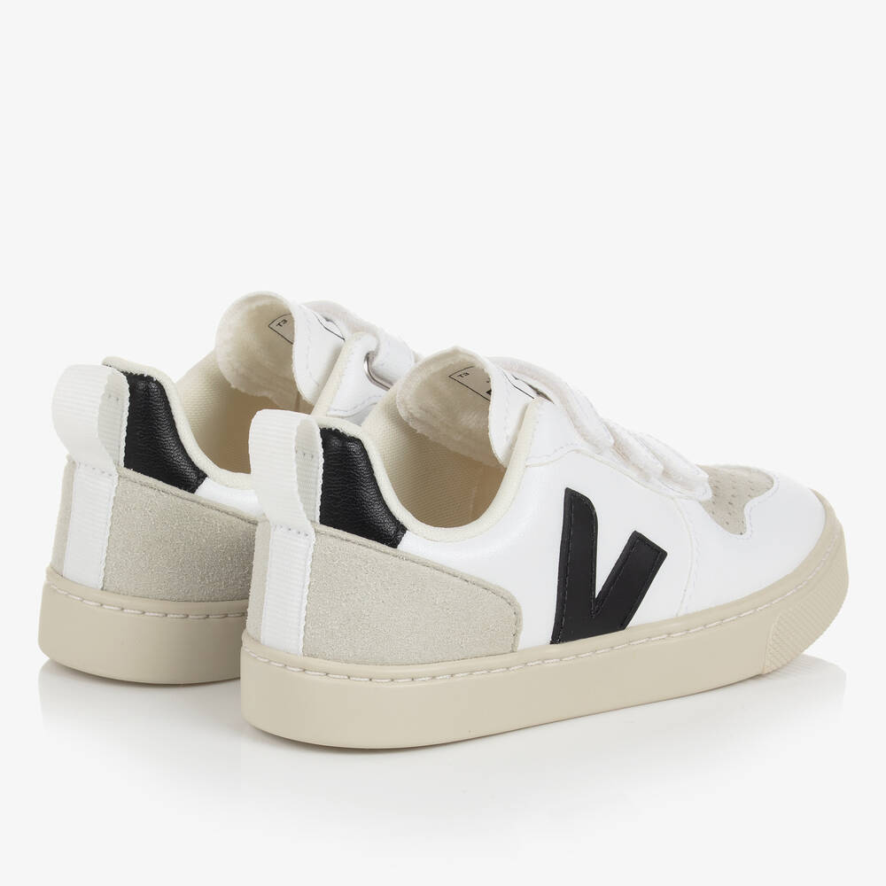 VEJA-White & Black V-10 Trainers | Childrensalon Outlet