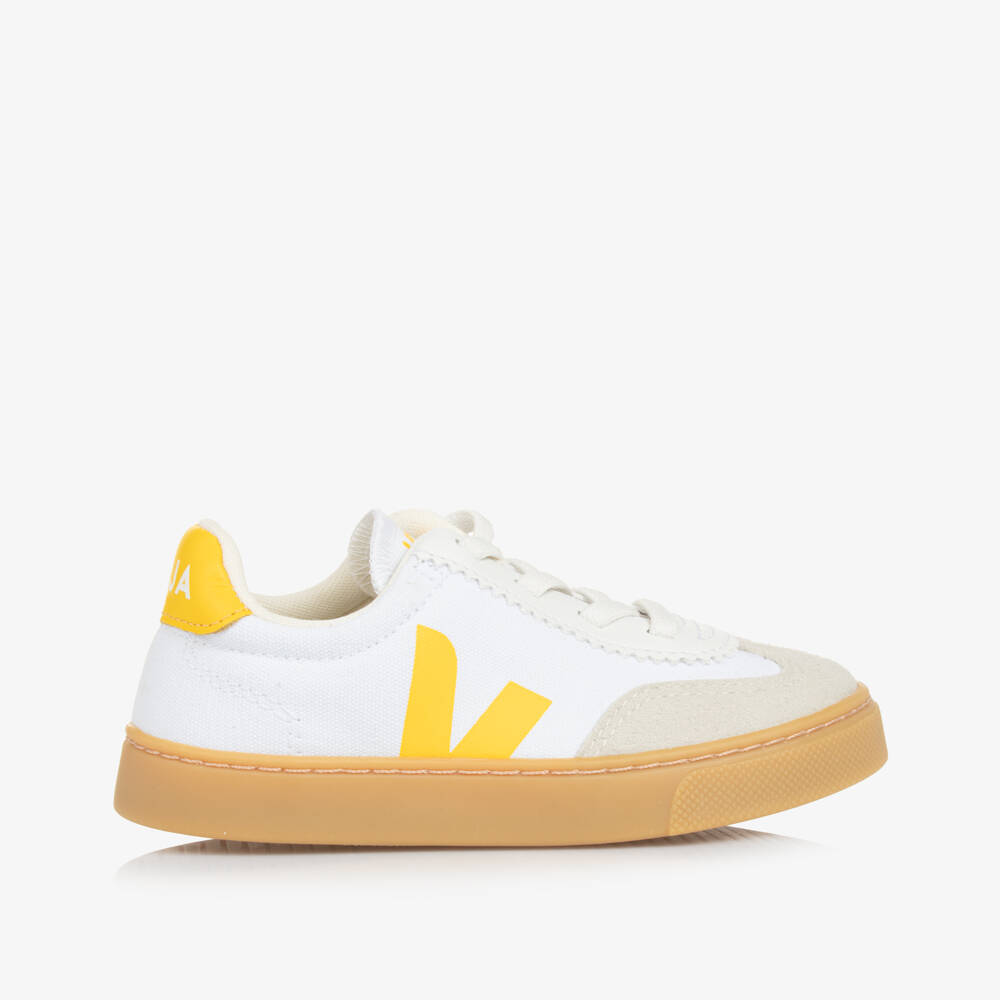 VEJA-Кеды из белого и жёлтого канваса для мальчиков | Childrensalon Outlet