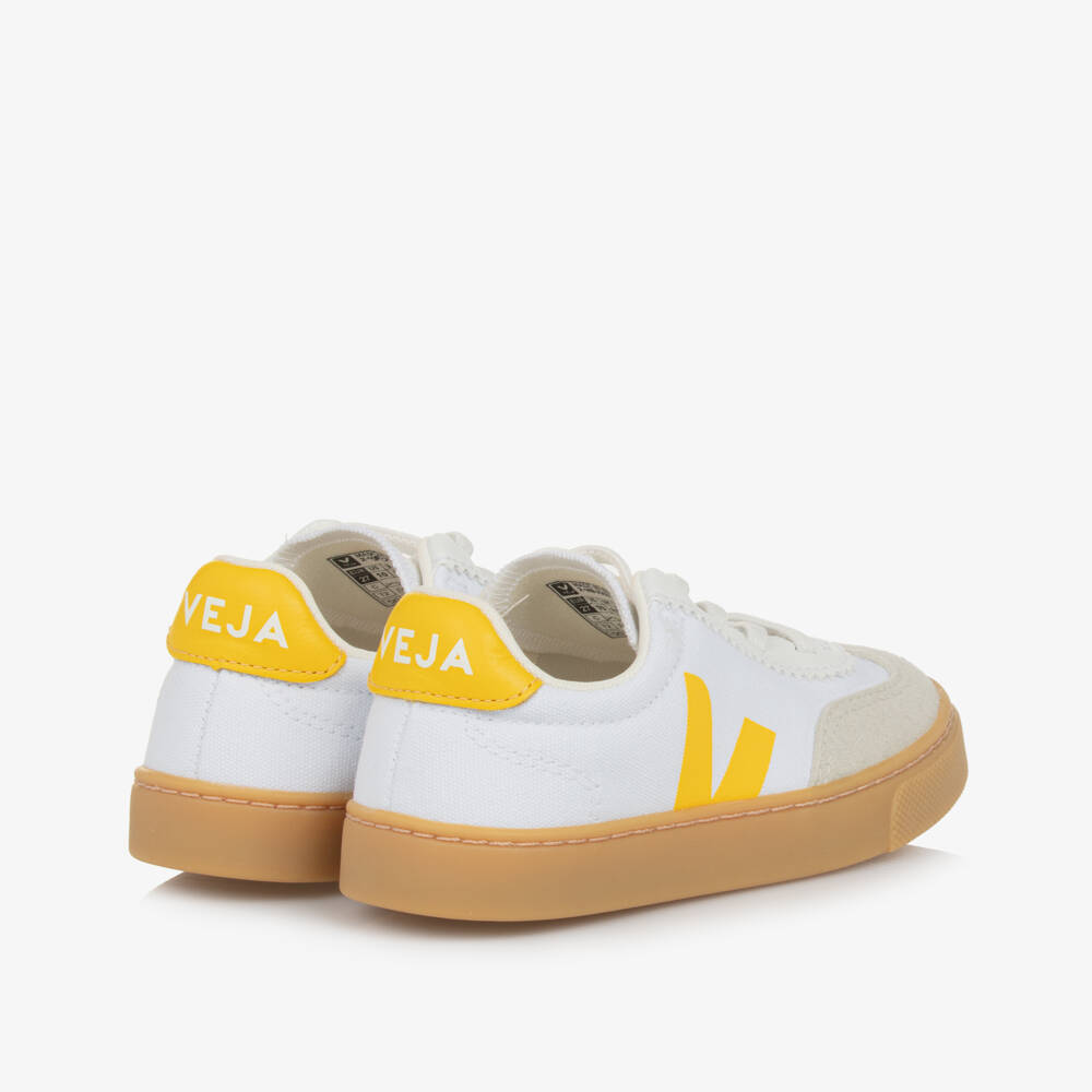 VEJA-Кеды из белого и жёлтого канваса для мальчиков | Childrensalon Outlet