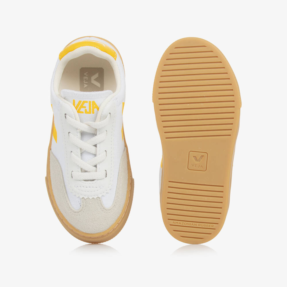 VEJA-Кеды из белого и жёлтого канваса для мальчиков | Childrensalon Outlet