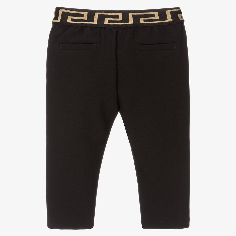 Versace-بنطلون فيسكوز جيرسي لون أسود أطفال ولادي | Childrensalon Outlet