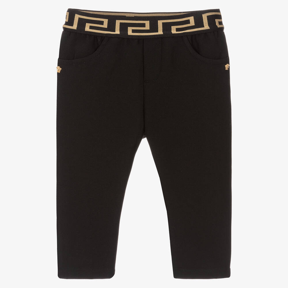 Versace-Baby Boys Black Greca Trousers | Childrensalon Outlet