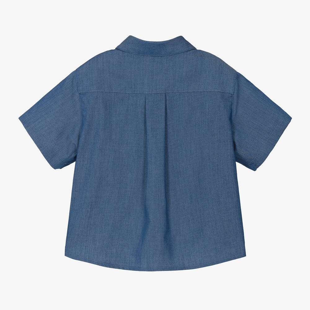 Versace-Baby Boys Blue Chambray Medusa Shirt | Childrensalon Outlet