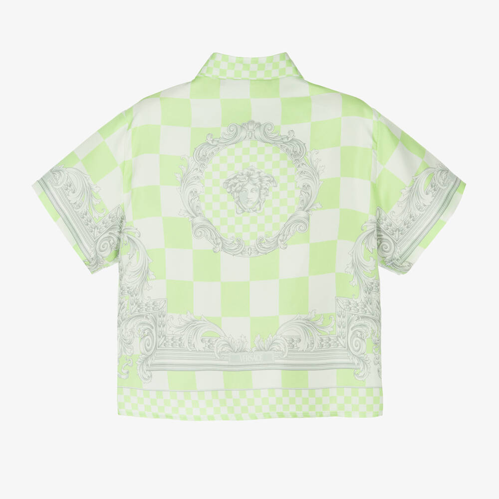 Versace-Baby Boys Green Barocco Silk Shirt | Childrensalon Outlet