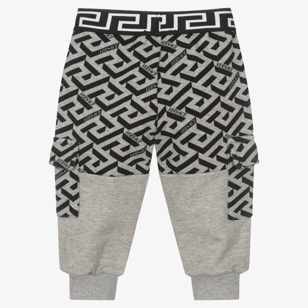 Versace-Baby Boys Grey La Greca Joggers | Childrensalon Outlet