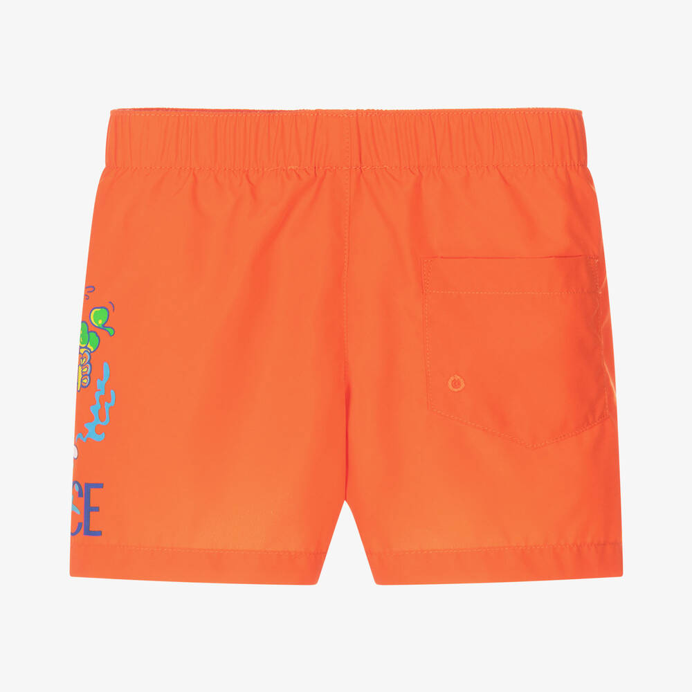 Versace Baby Boys Orange Crocodile Swim Shorts Childrensalon