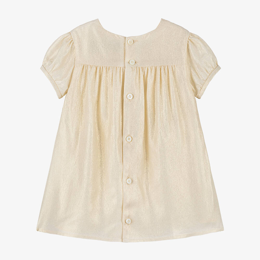 Versace-فستان غريسا كريب لون ذهبي | Childrensalon Outlet