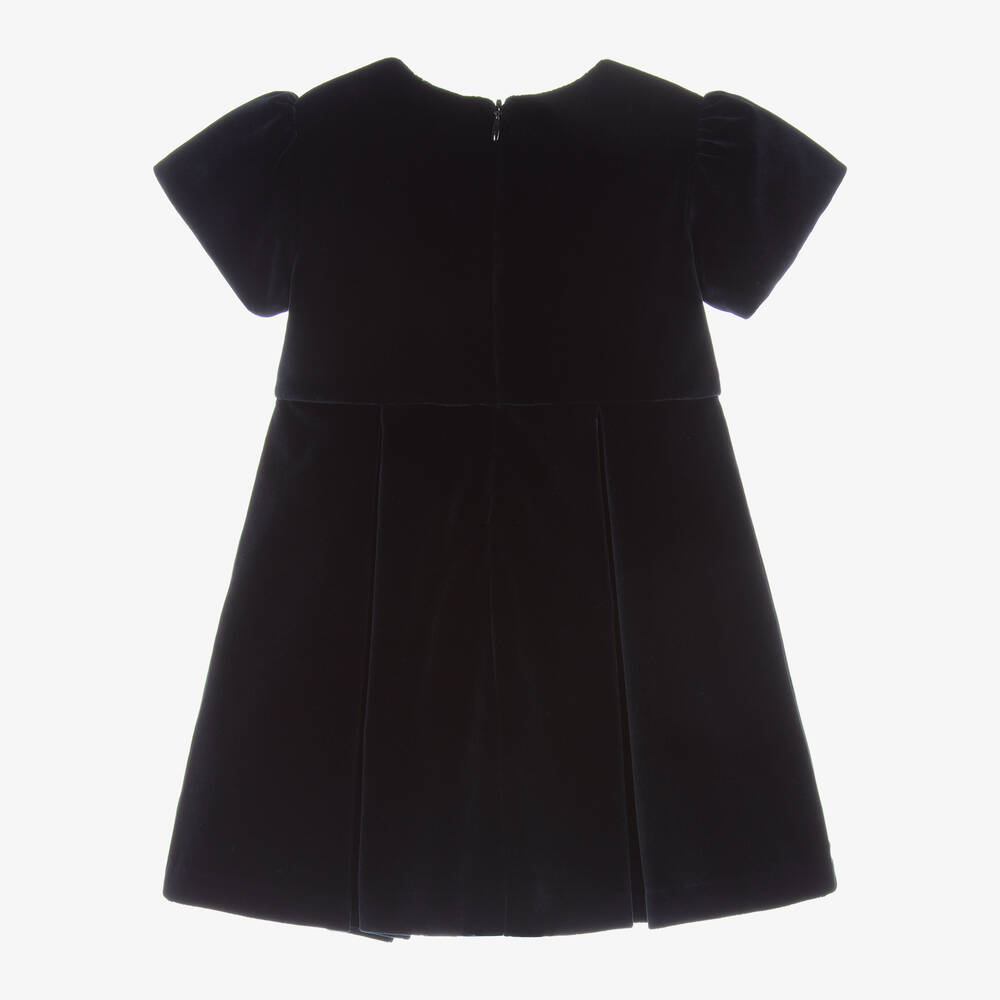 Versace-Baby Girls Navy Blue Velvet Dress | Childrensalon Outlet
