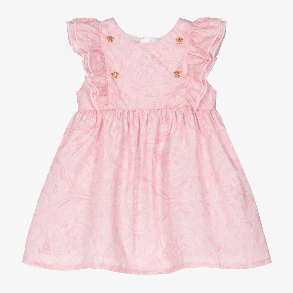 Robe rose en coton Barocco bebe