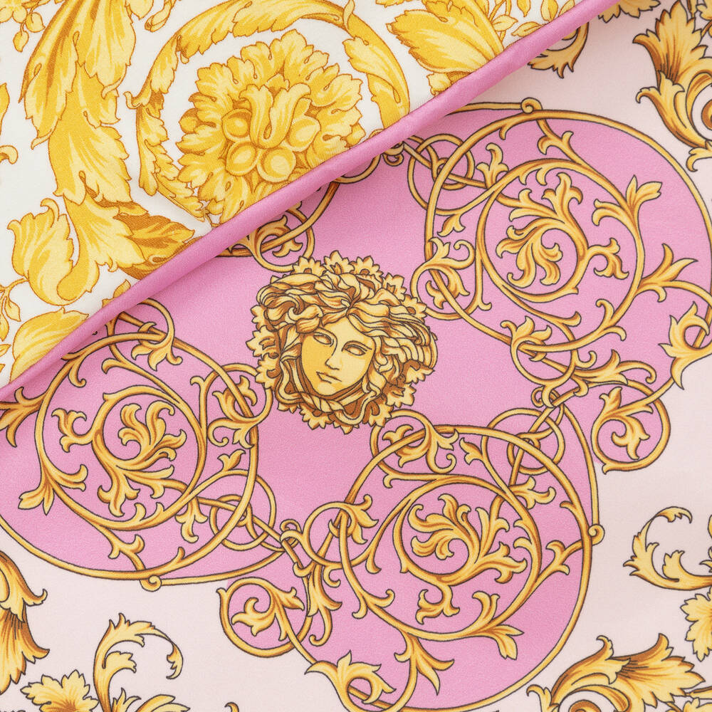 Versace Baby Girls Pink Barocco Frenzy Padded Blanket 63cm