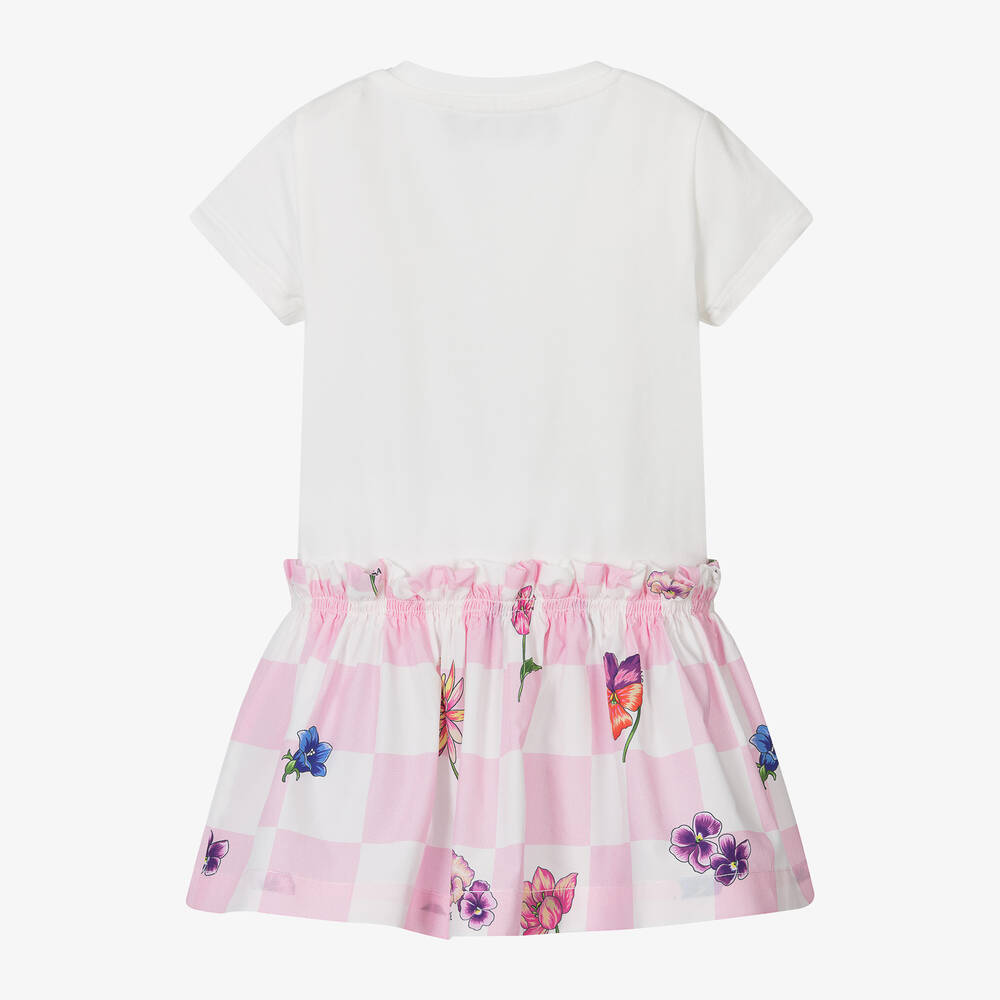 Versace Robe rose en coton a fleurs bebe fille Childrensalon Outlet