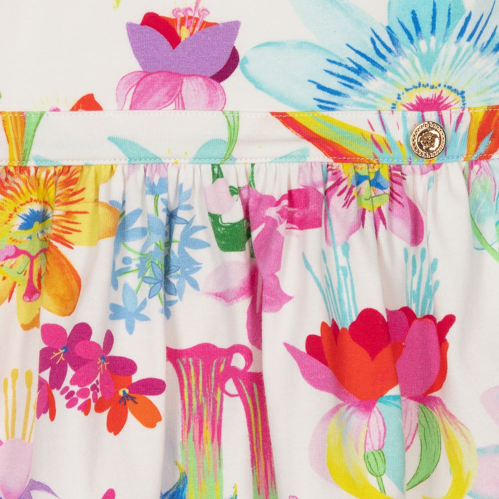Versace Robe blanche Jardin Bebe fille Childrensalon Outlet