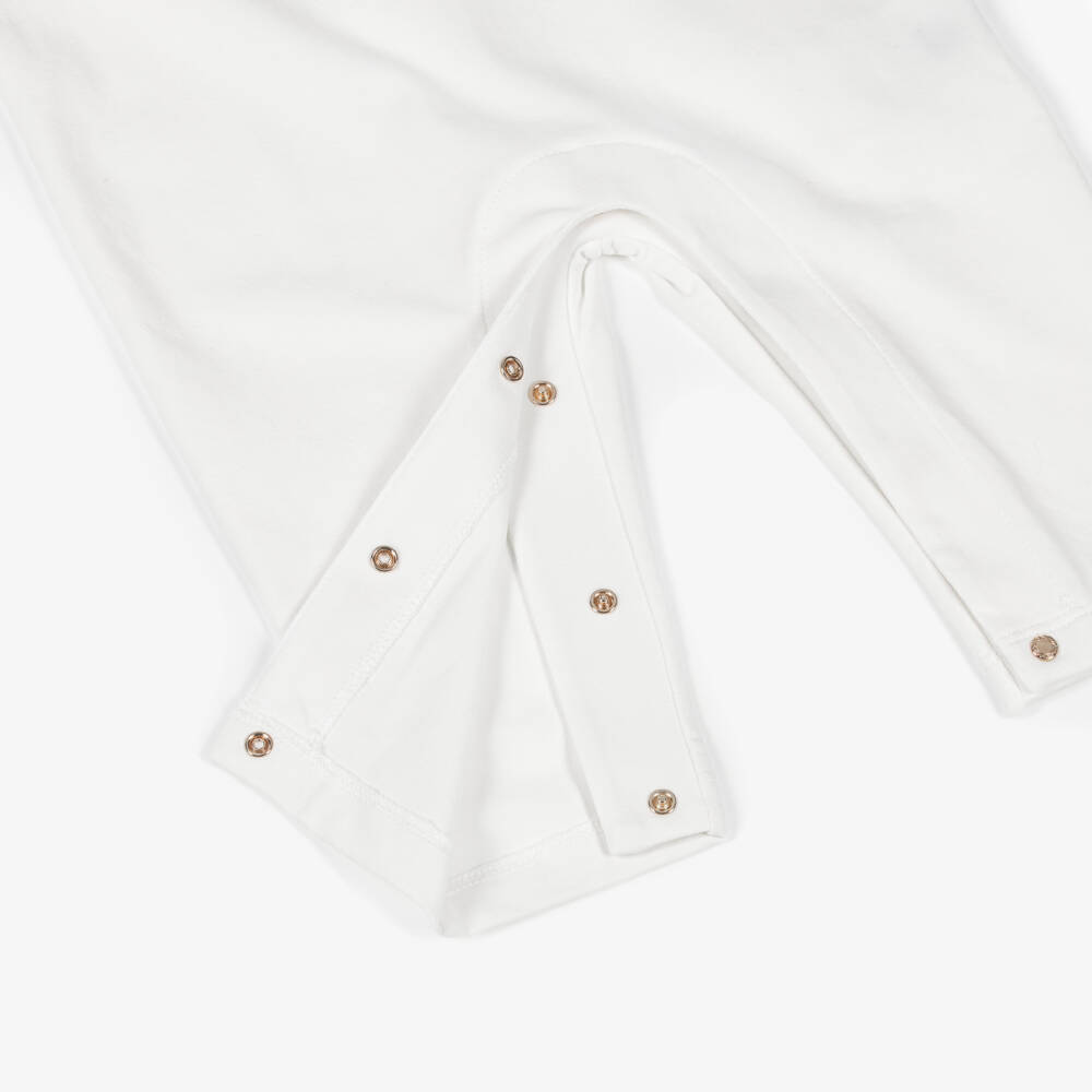 Versace-Baby Girls White & Pink Cotton Medusa Logo Babygrow Gift Set | Childrensalon Outlet