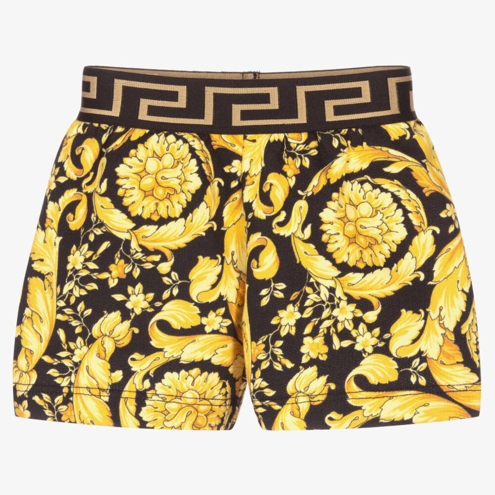 Versace-Baby Gold Barocco Shorts | Childrensalon Outlet